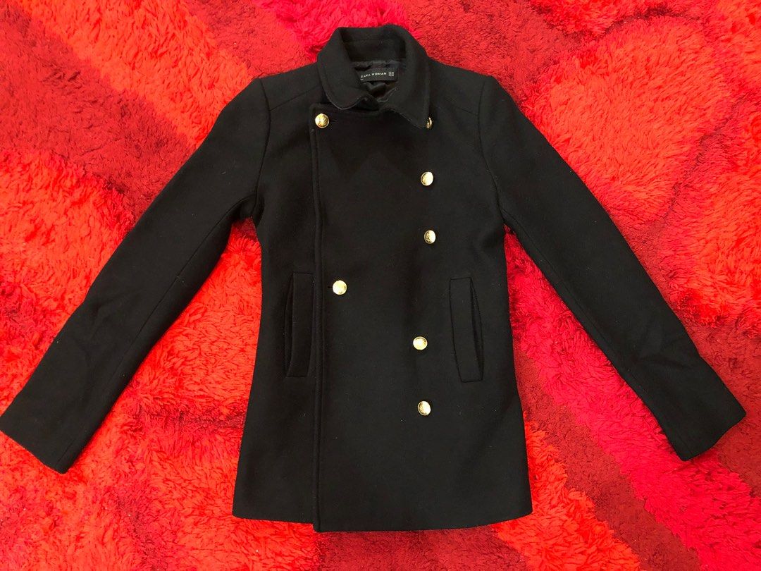 Zara black military jacket top