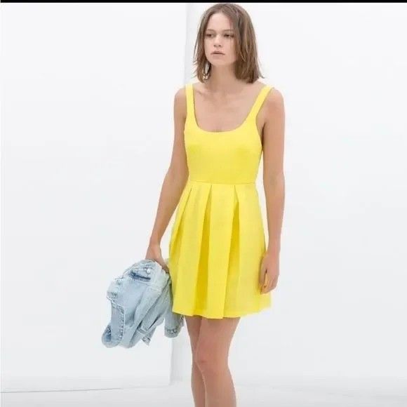 Zara Yellow Dress, Women's Fashion, Dresses & Sets, Dresses on Carousell