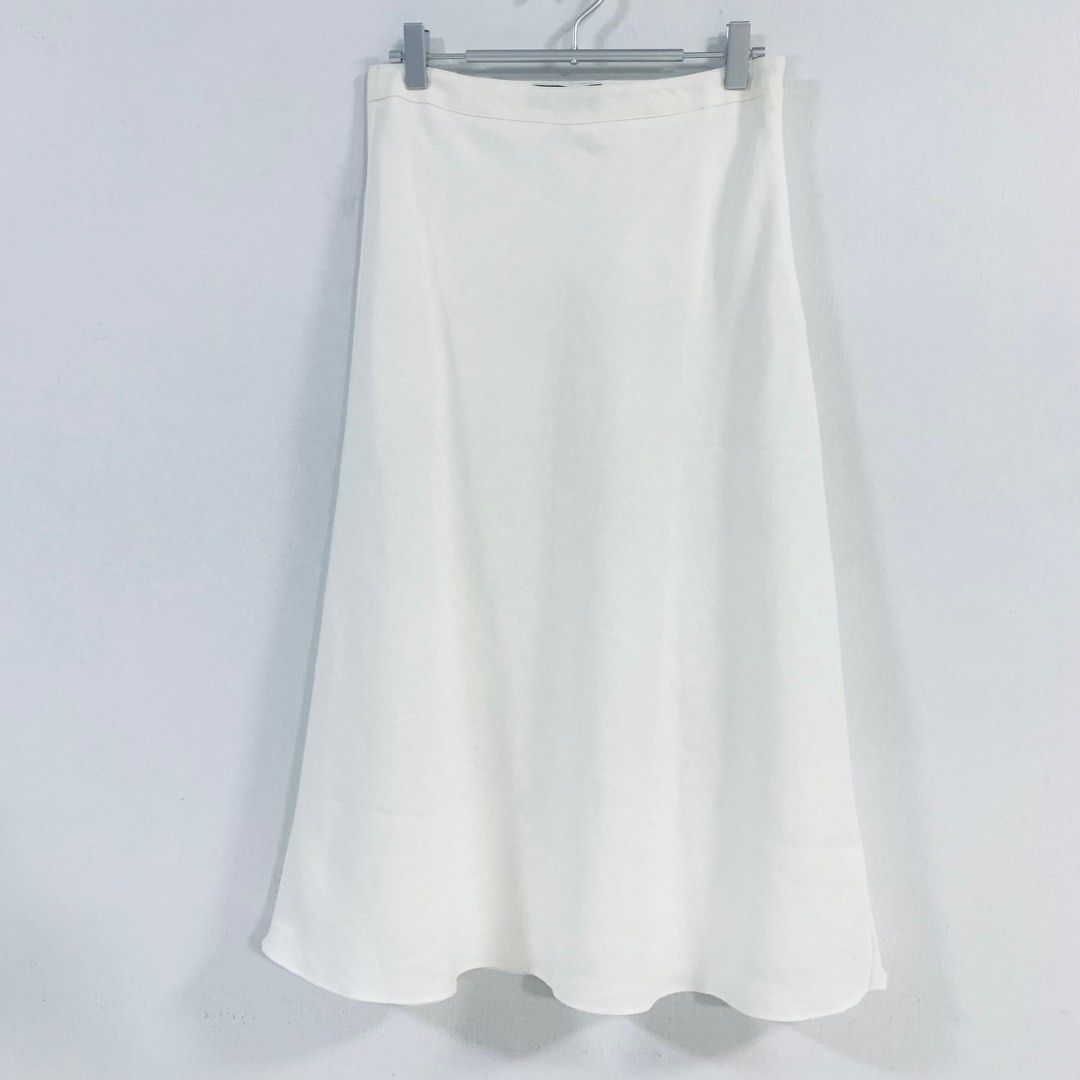 1RRP: 130USD) Talbots Linen skirt white midi, Women's Fashion