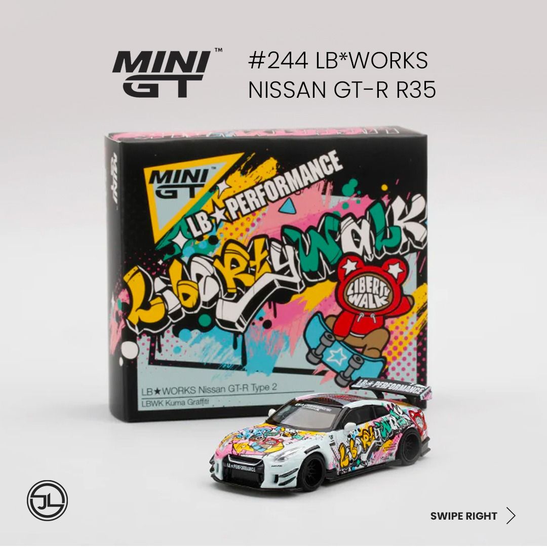 244 MINI GT LB WORKS NISSAN GT-R R35 TYPE 2 REAR WING VER 2 1/64 