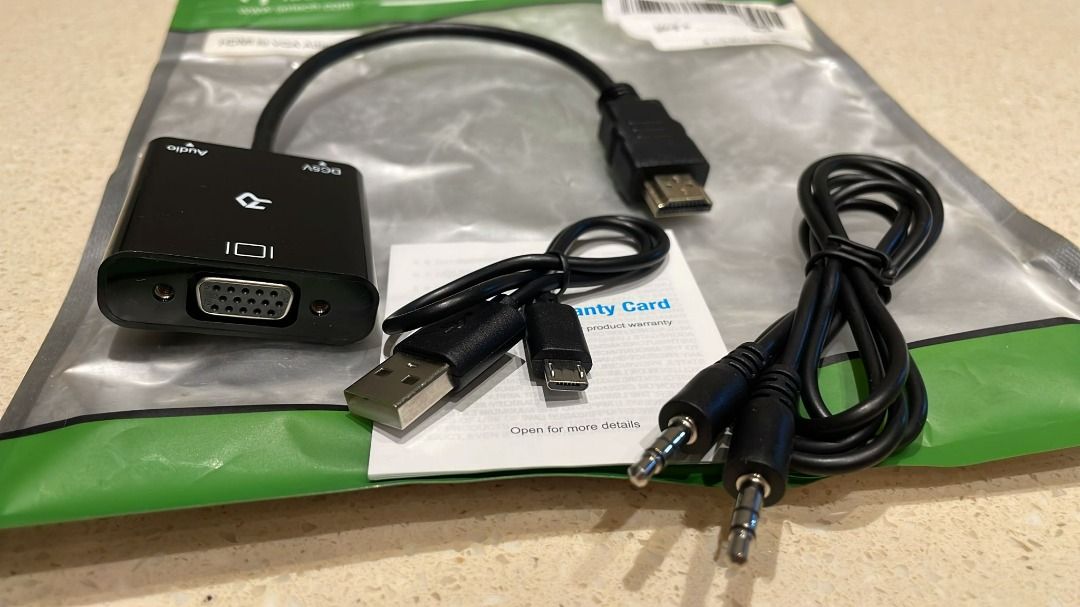 2985) RANKIE 1080P ACTIVE HDTV HDMI TO VGA ADAPTER (MALE TO FEMALE