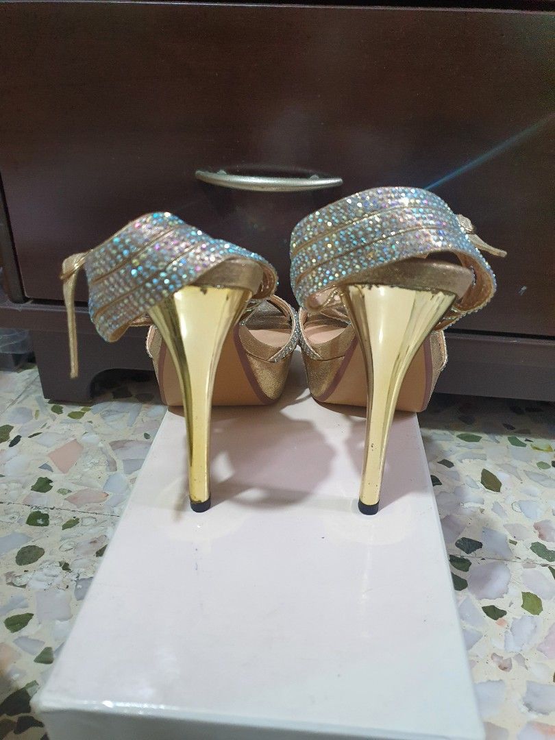 Gold glitter 3 inch heels best sale
