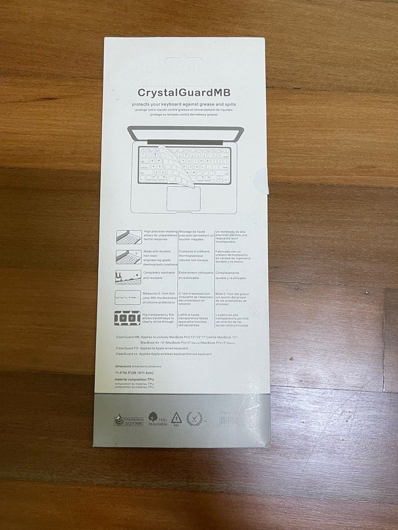 Crystal Guard MB MacBook Unibody Pro/Air Keyboard Cover Spill