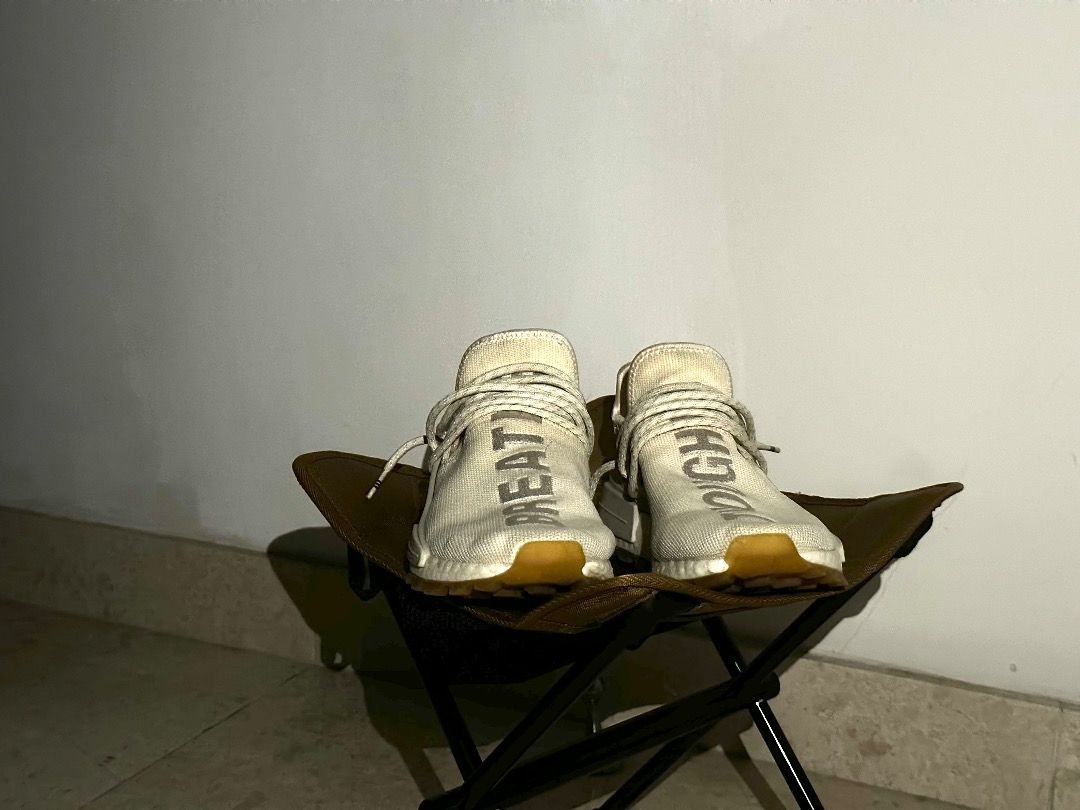Adidas nmd hu trail pharrell now is her time cream white top