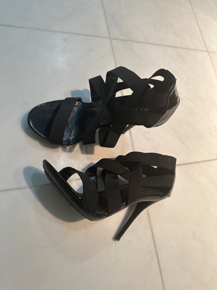 Aldo size 37 black strappy heels