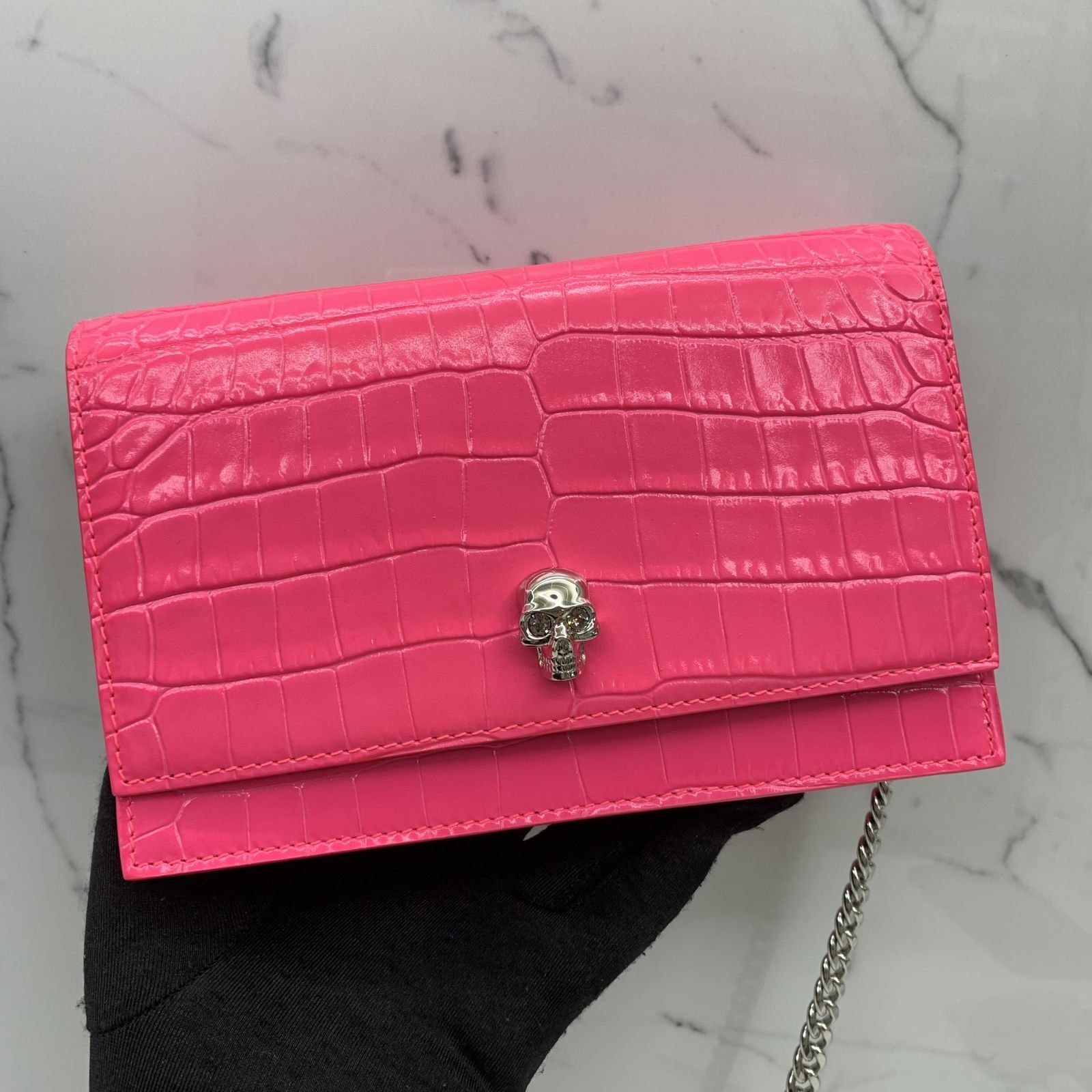 Alexander mcqueen hotsell crocodile bag