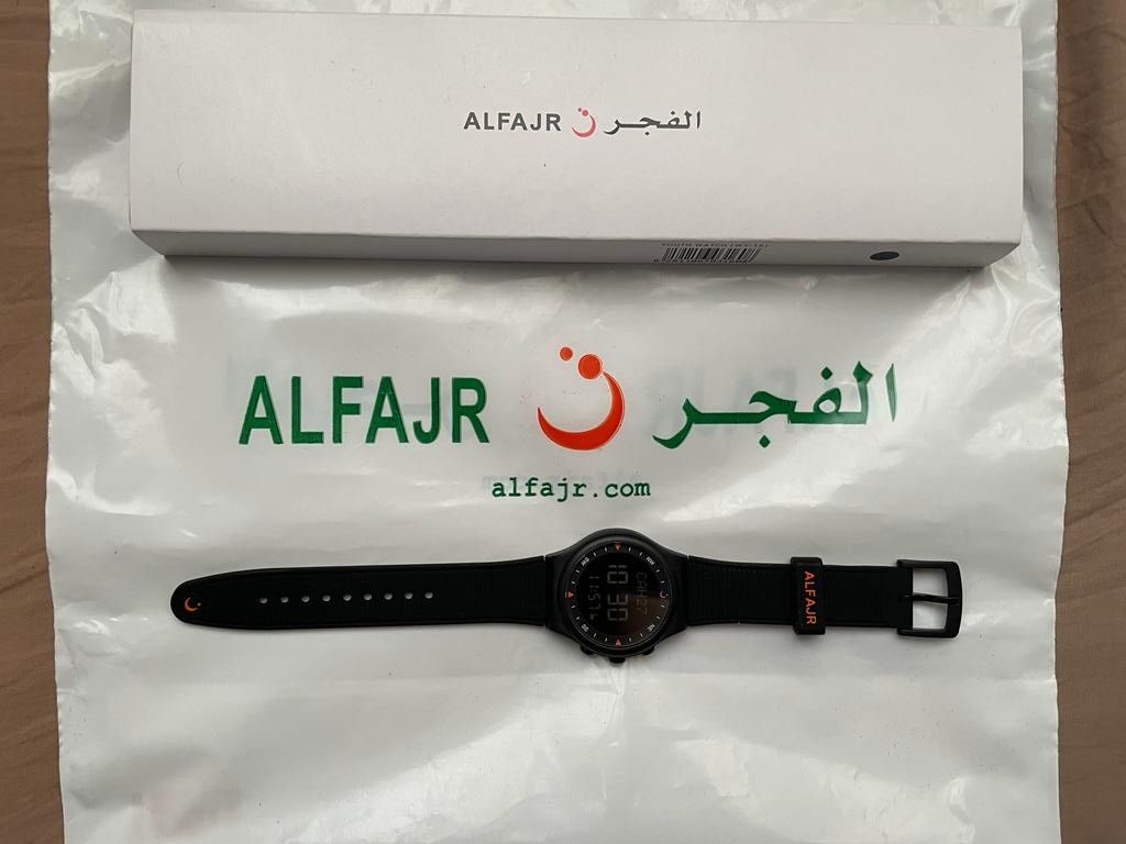 ALFAJR Sport Watch WY 16 Black Saudi WORLDWIDE PRAYER TIMES