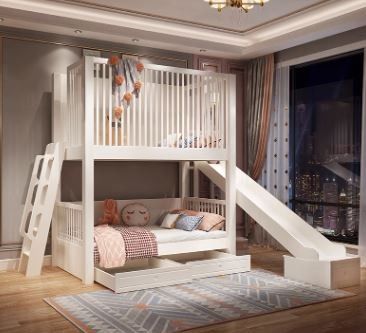 Two story bed shop with slide