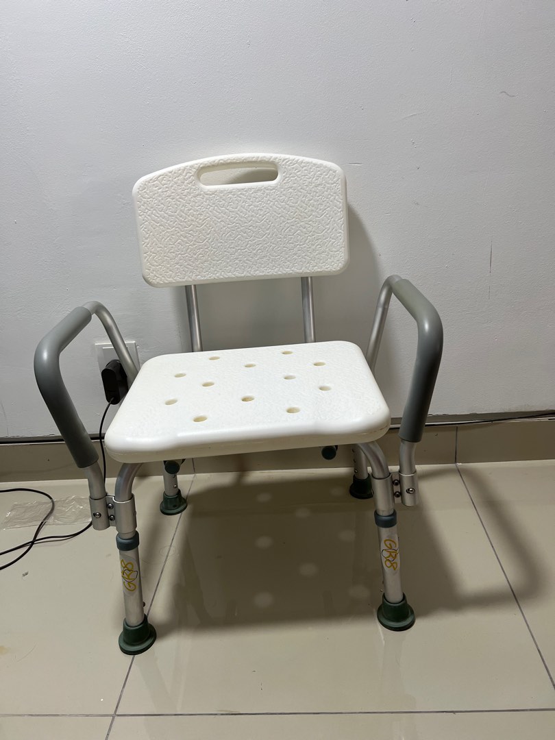 Aluminum shower chair with armrest & backrest, Health & Nutrition