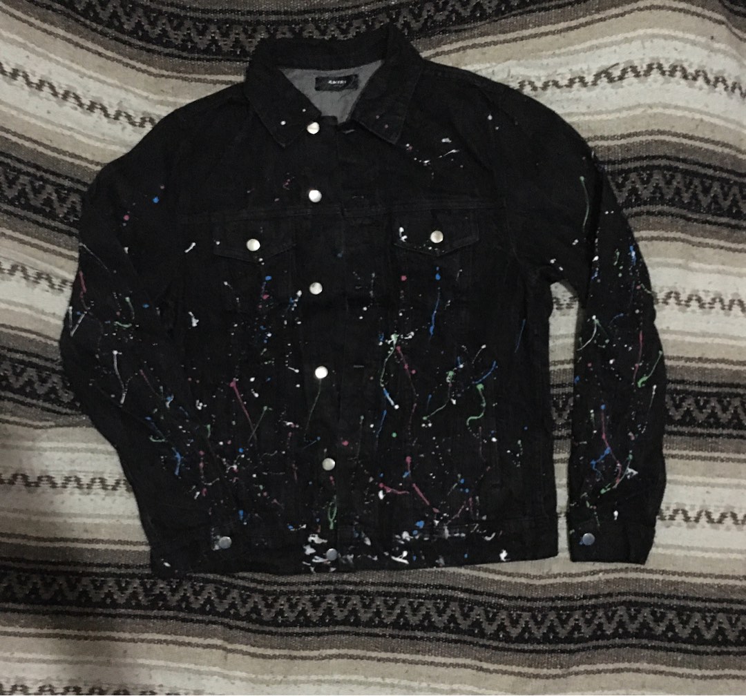 Amiri paint cheap splatter denim jacket