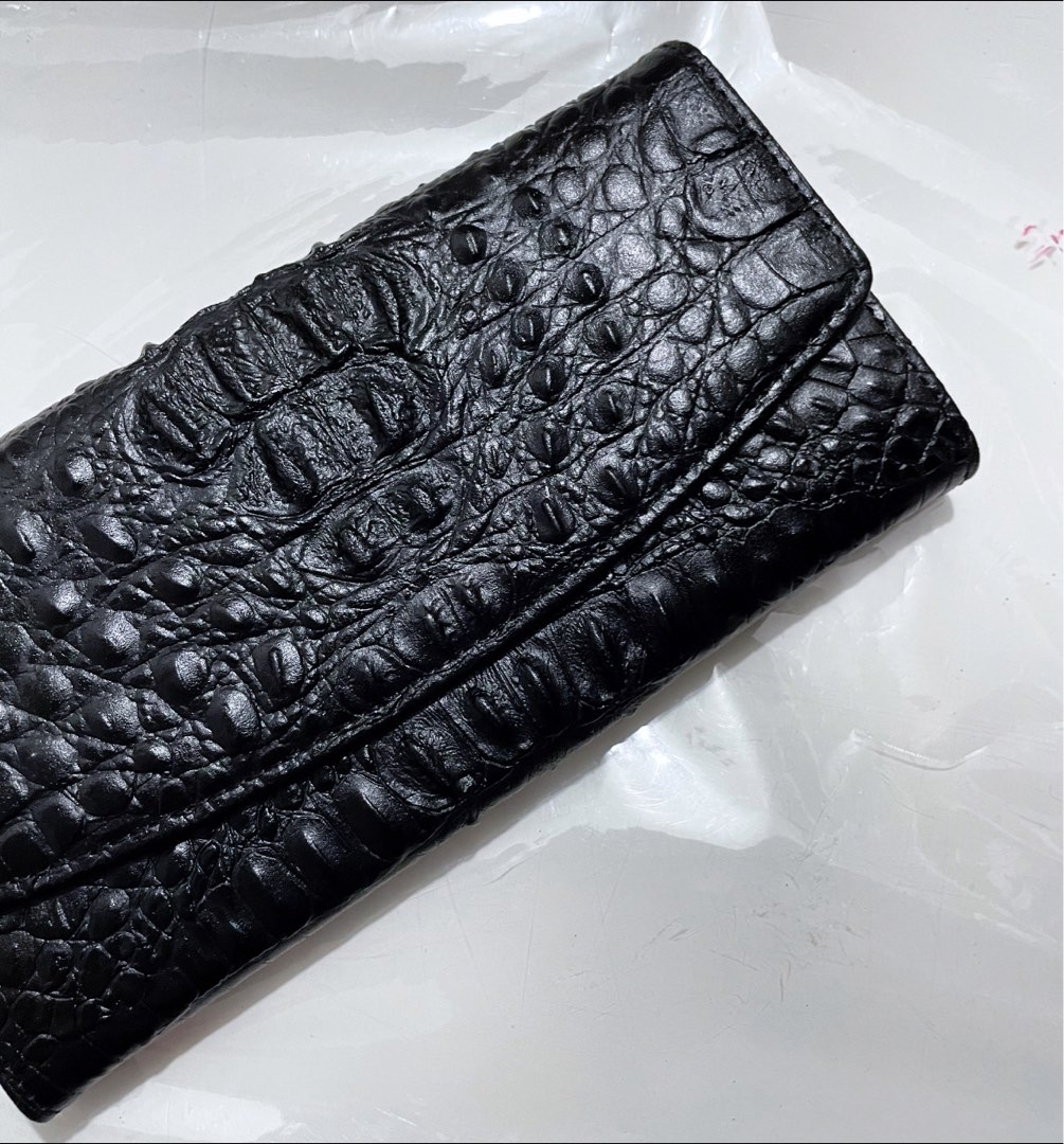 Viviia Croc Effect Travel Wallet Black