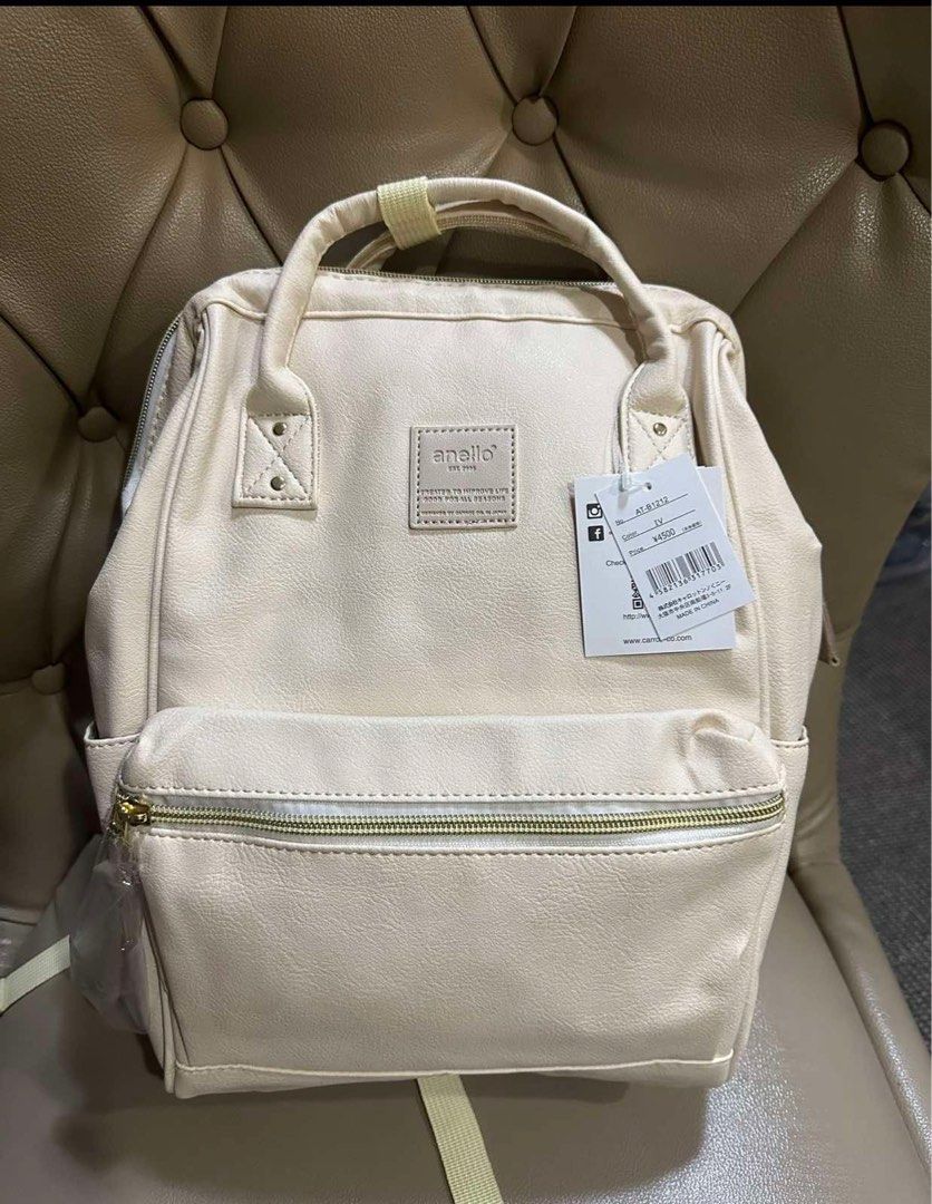 Anello ivory white pu classic backpack Women s Fashion Bags