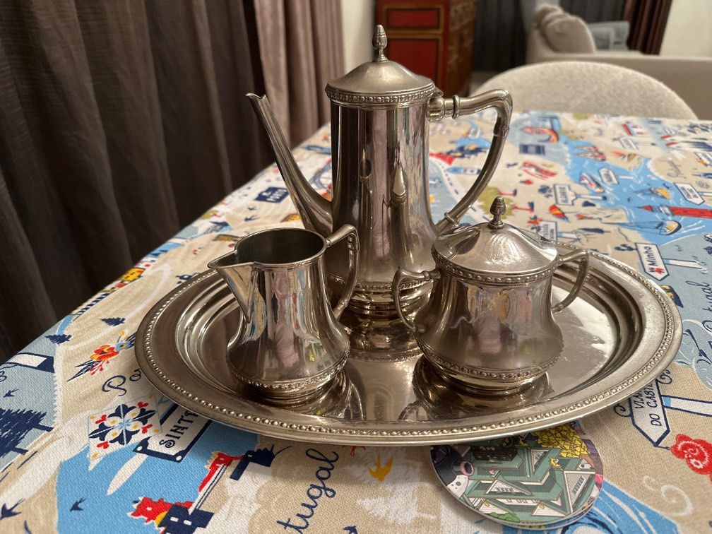 Silverware tea set hot sale