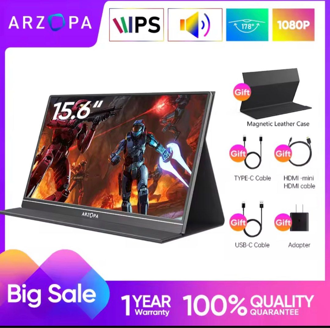 ARZOPA 15.6'' S1 Table Portable Monitor FHD 1080P Second Screen