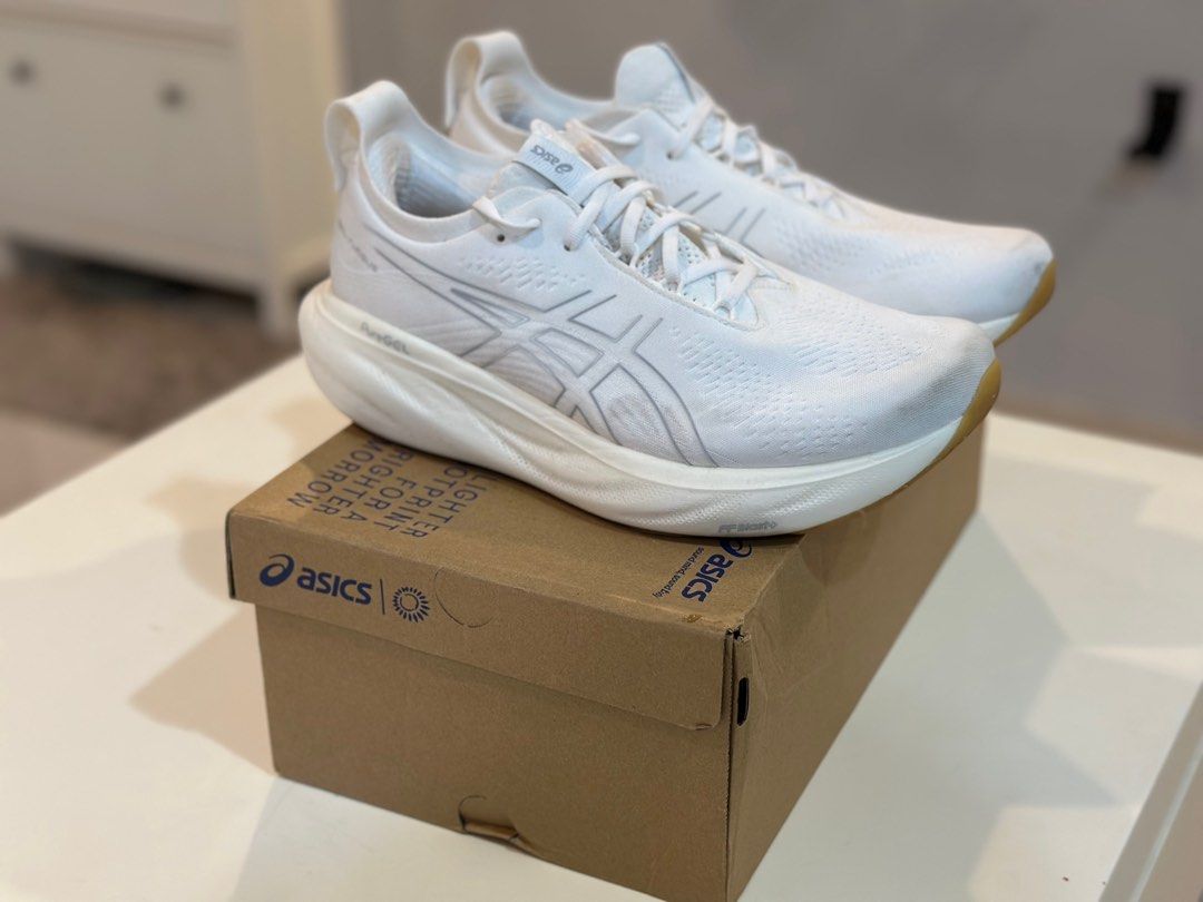 Asics nimbus white clearance