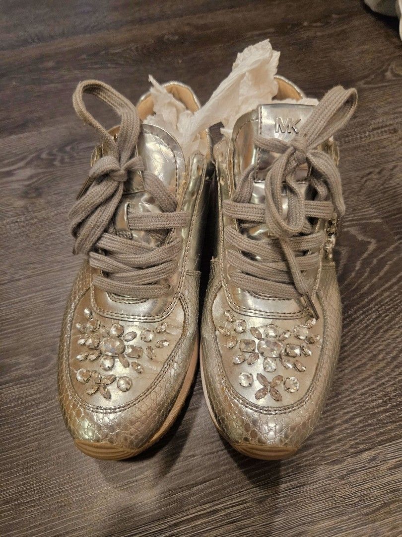 Michael kors silver sneakers hotsell