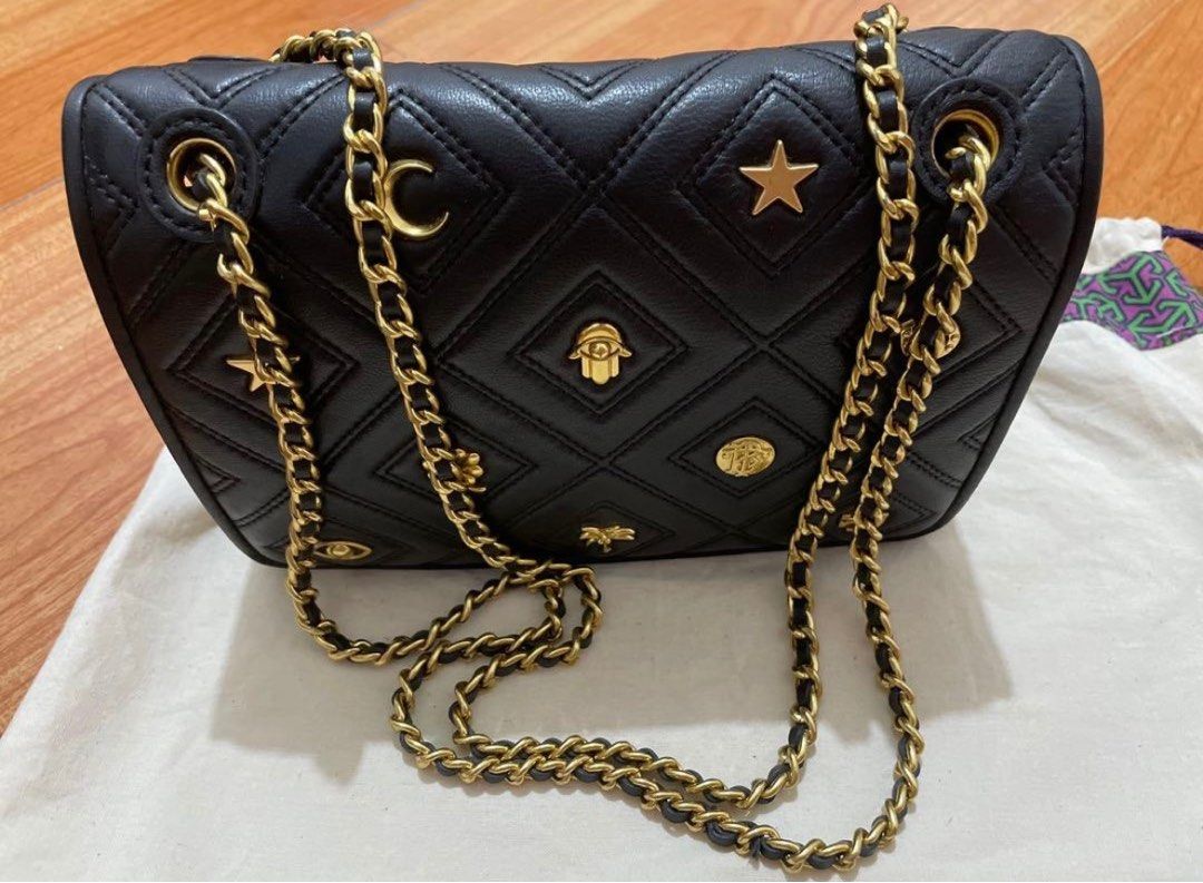 NEW Tory Burch Fleming Farida Charm Bag Black