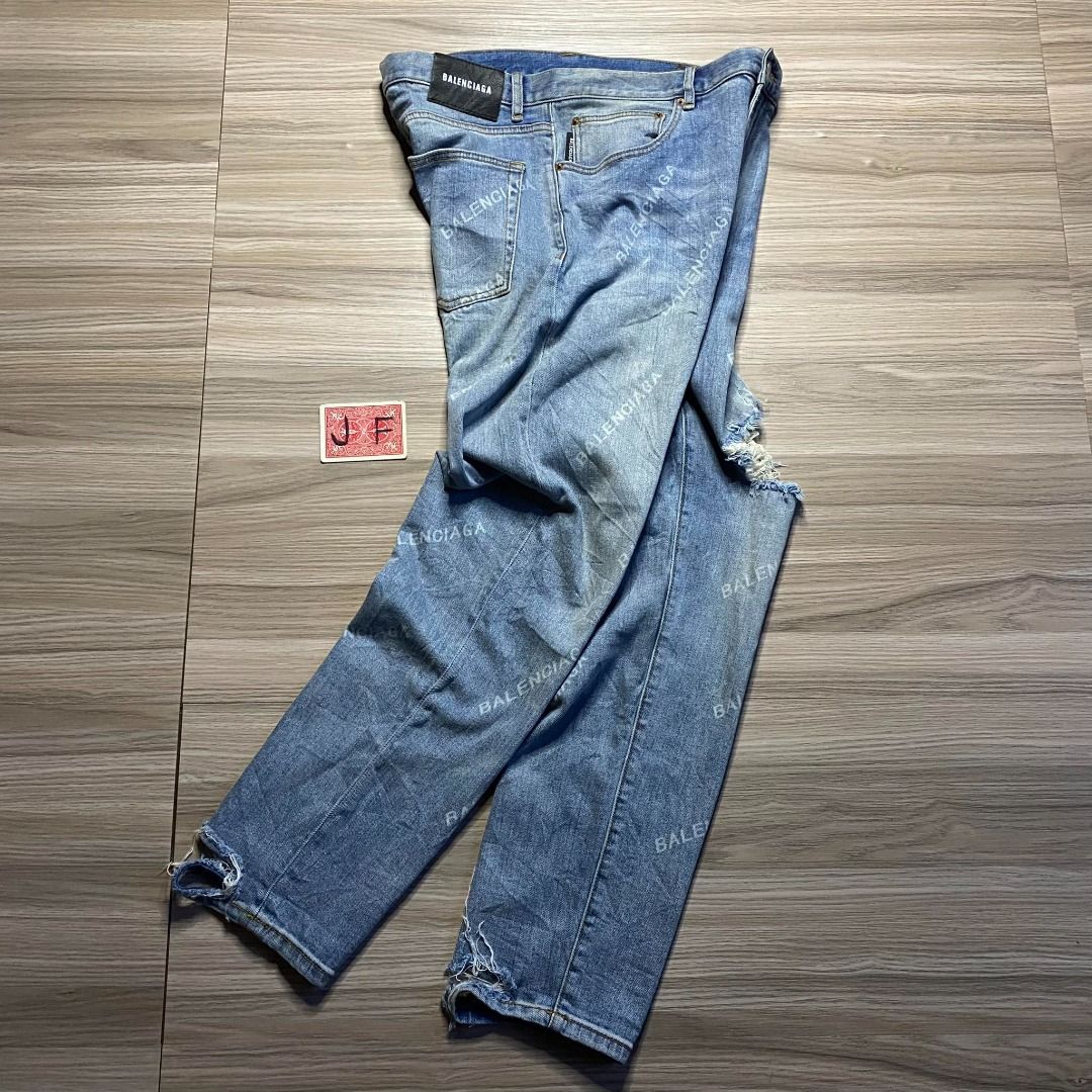 Louis Vuitton Denim Pants, Luxury, Apparel on Carousell