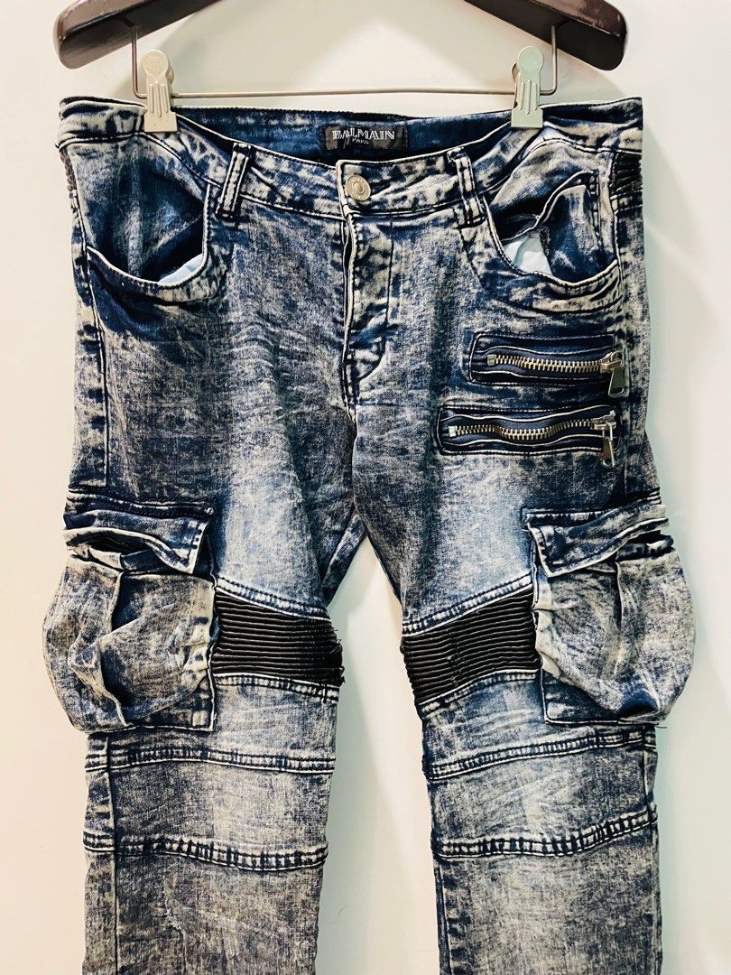 BALMAIN HOMME BIKER JEANS