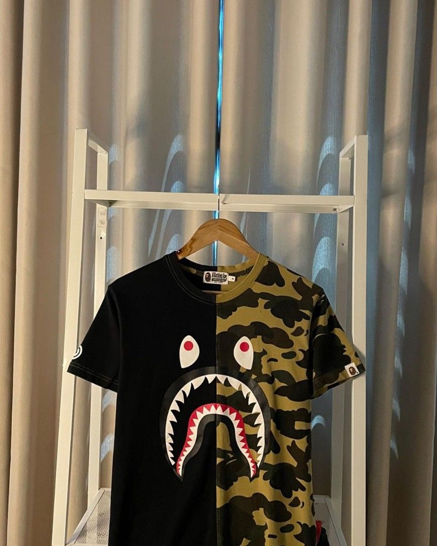 Bape shark camo wgm Men s Fashion Tops Sets Tshirts Polo