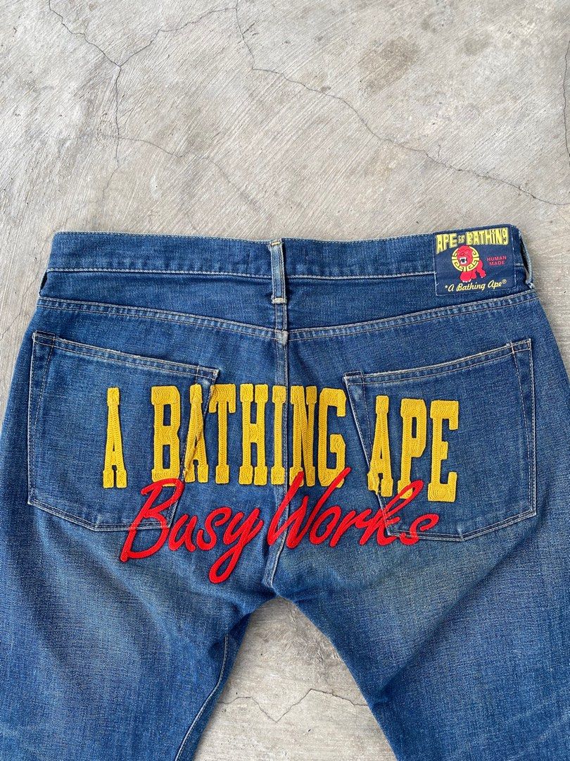Bape x Human Made Busy Work Jeans, Men's Fashion, Bottoms, Jeans