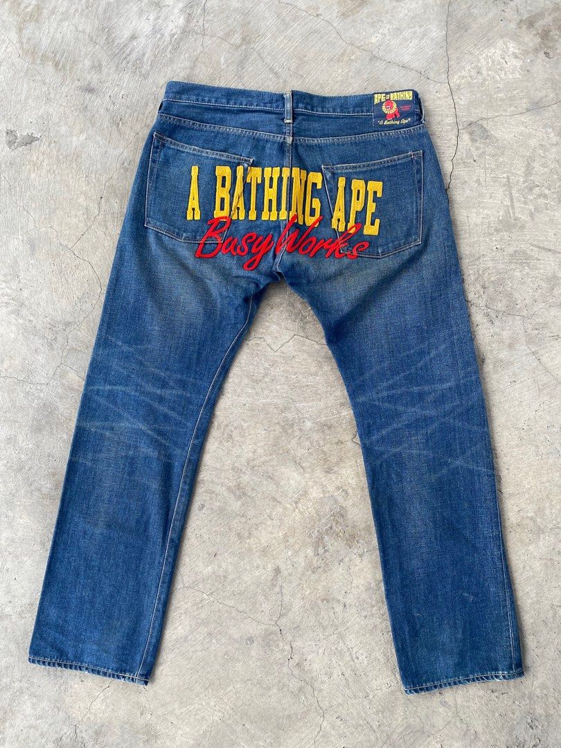 Bape x Human Made Busy Work Jeans, Men's Fashion, Bottoms, Jeans