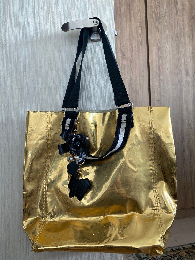 Gold metallic outlet tote