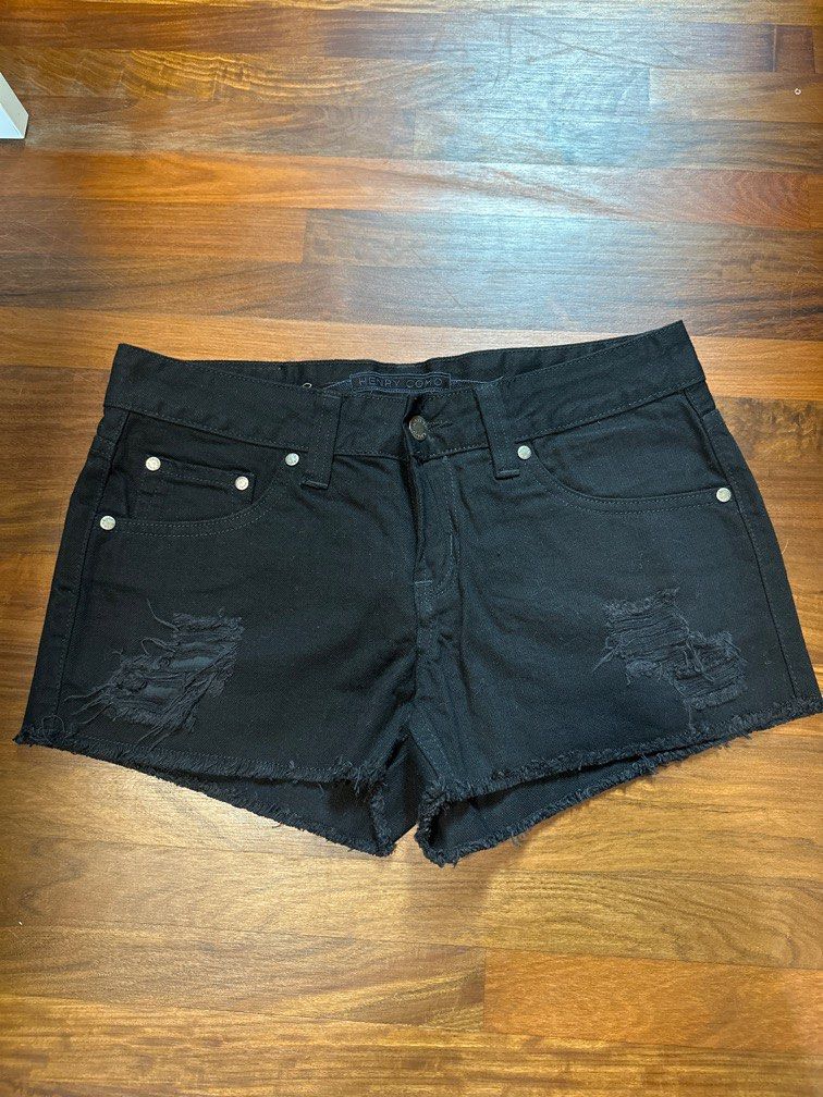 Black Denim Shorts, Women's Fashion, Bottoms, Shorts on Carousell — free download