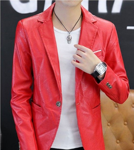 Black Pu leather jacket red leather jacket white jacket