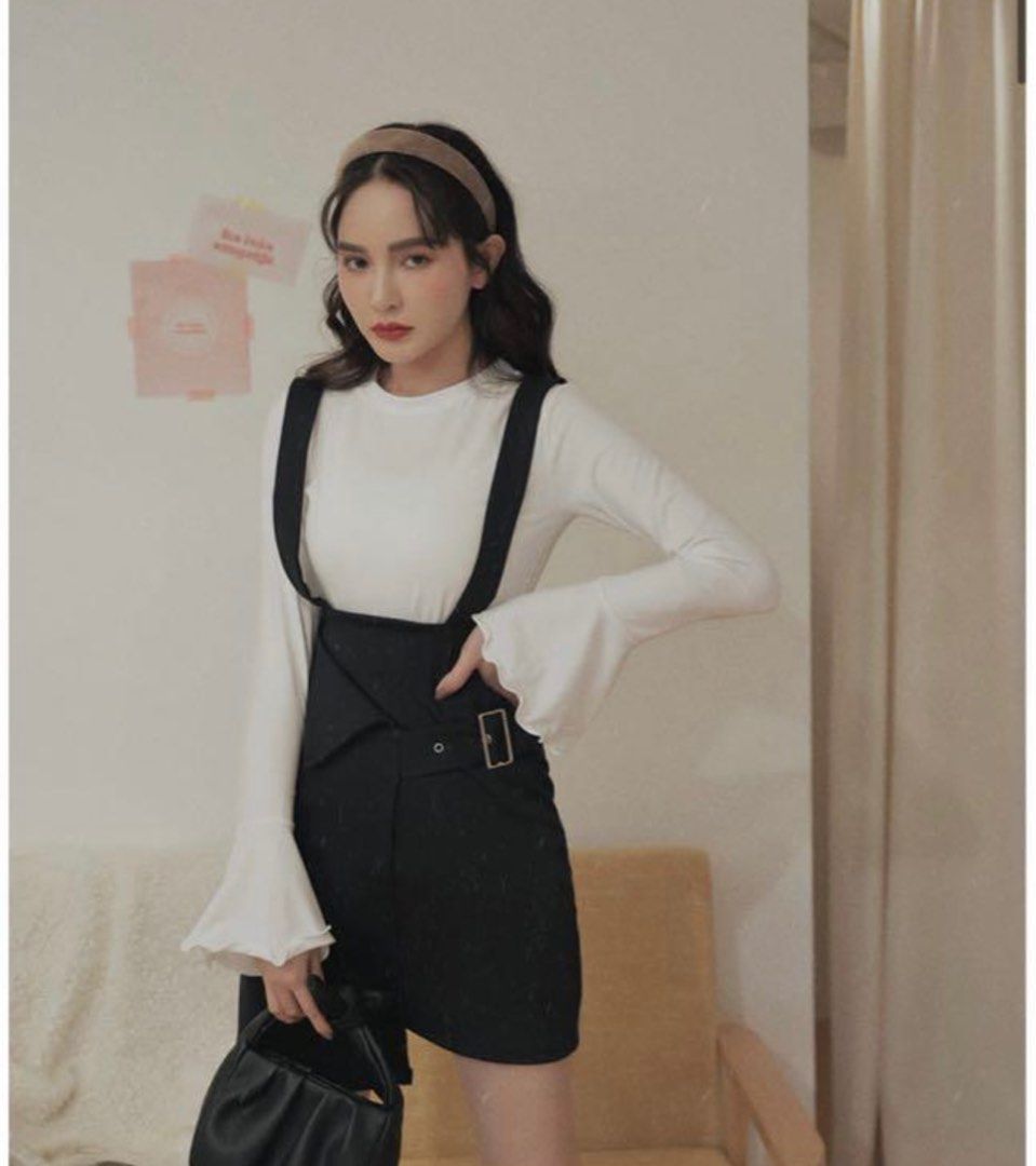 Cute Long Overall Skirt Overall Long Korean Jumper Dress Korean