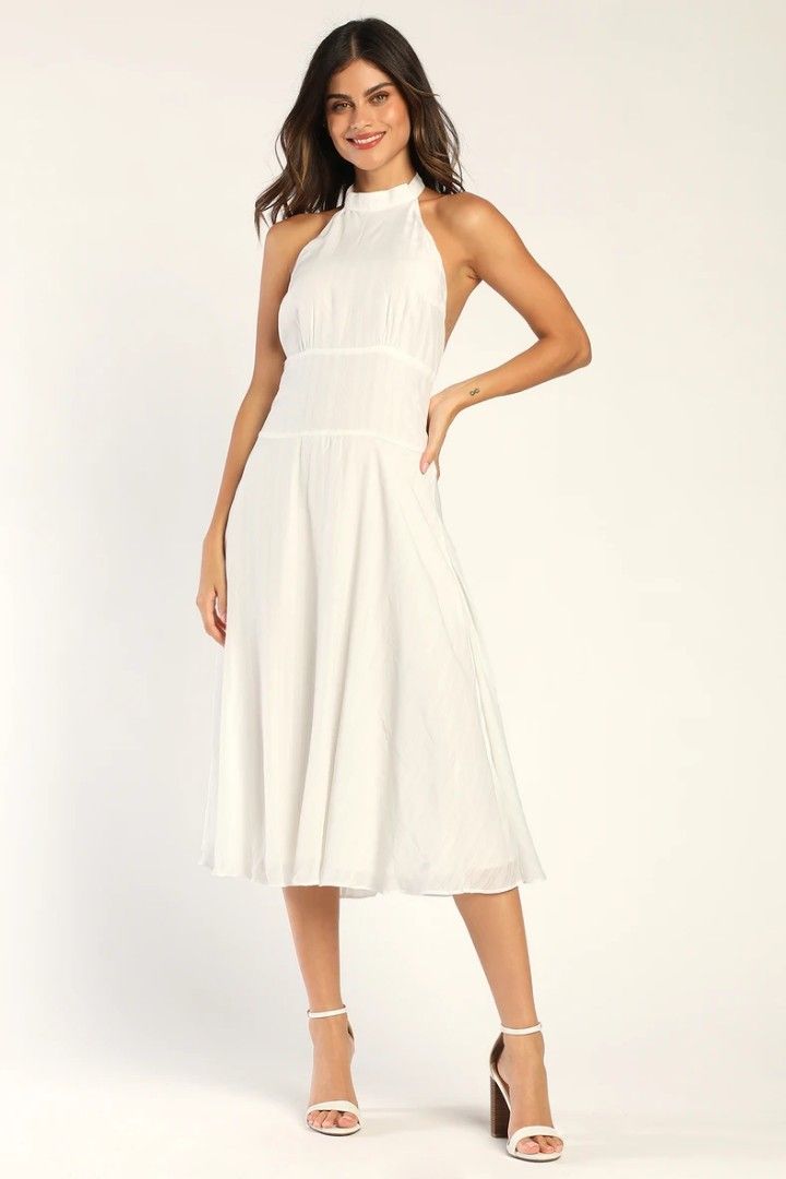 White midi deals dress wedding
