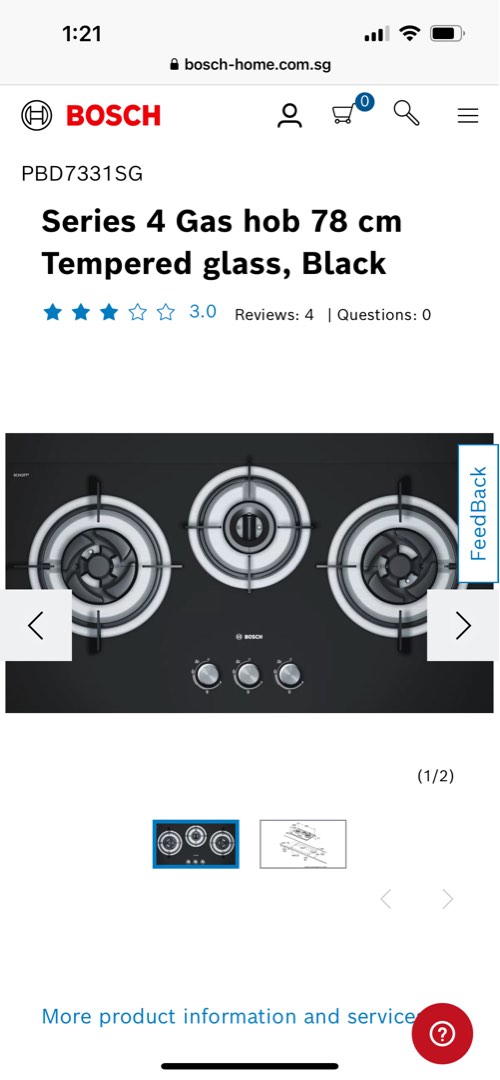 Brand new Bosch gas hob to let go, TV & Home Appliances, Kitchen