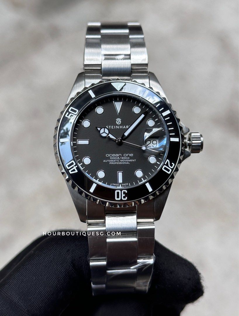 Brand New STEINHART Ocean One 39 Black Ceramic Automatic Watch