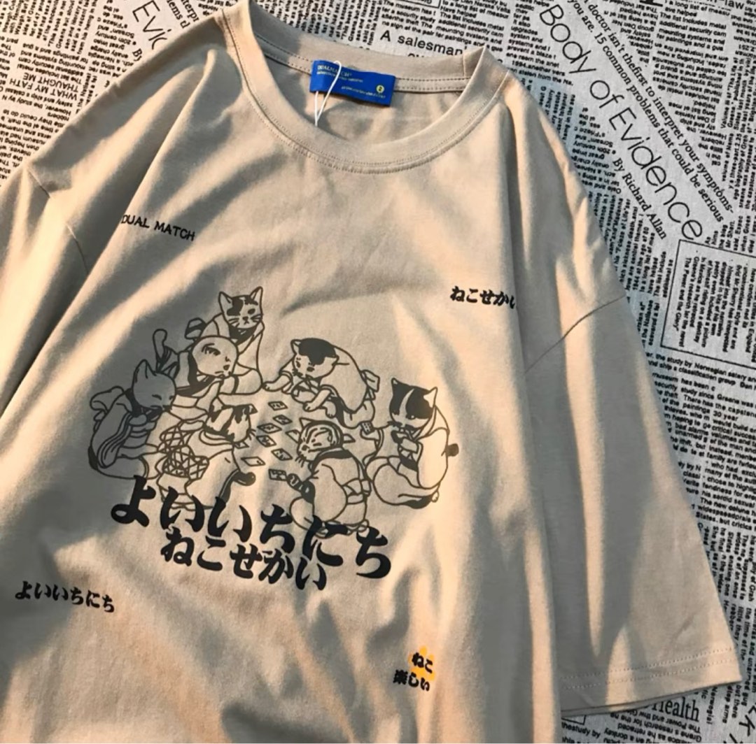 Brand New T shirt cat design Men s Fashion Tops Sets