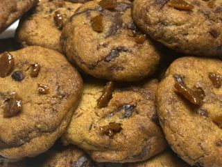Brown butter toffee and dark chocolate chip cookies