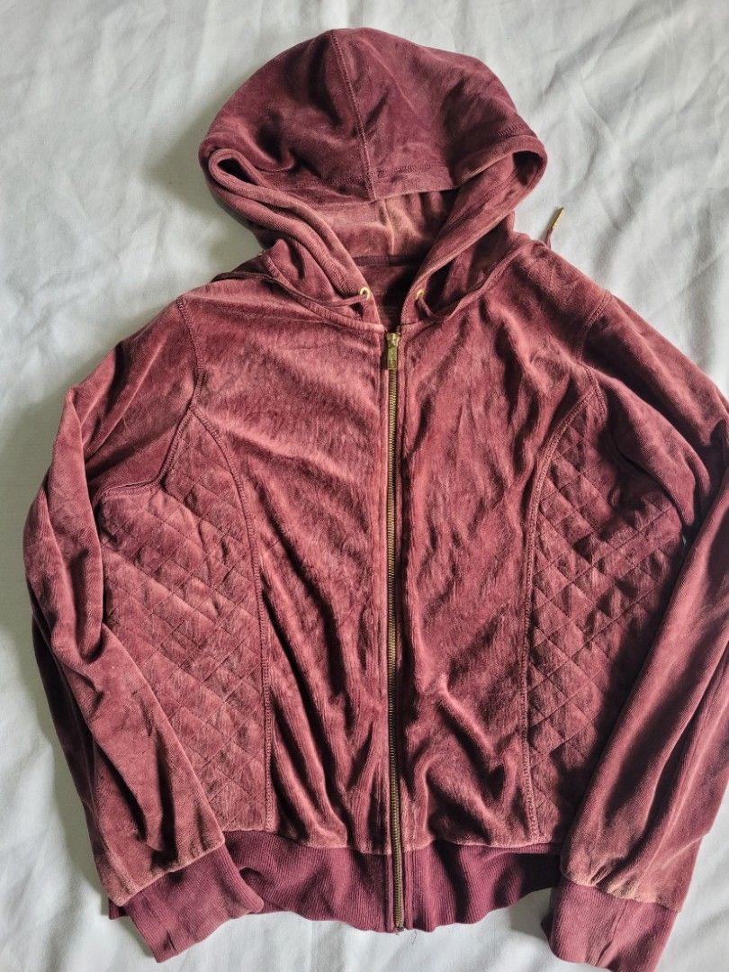 Calvin klein velvet hoodie Women s Fashion Coats Jackets and