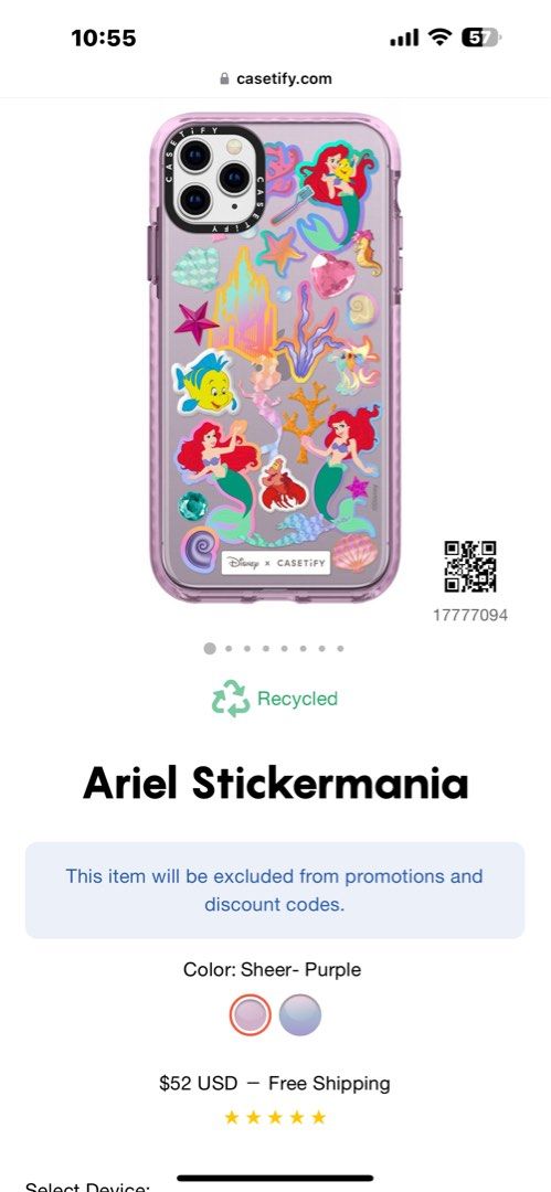 casetify ariel stickermania 11 pro max iphone apple impact case