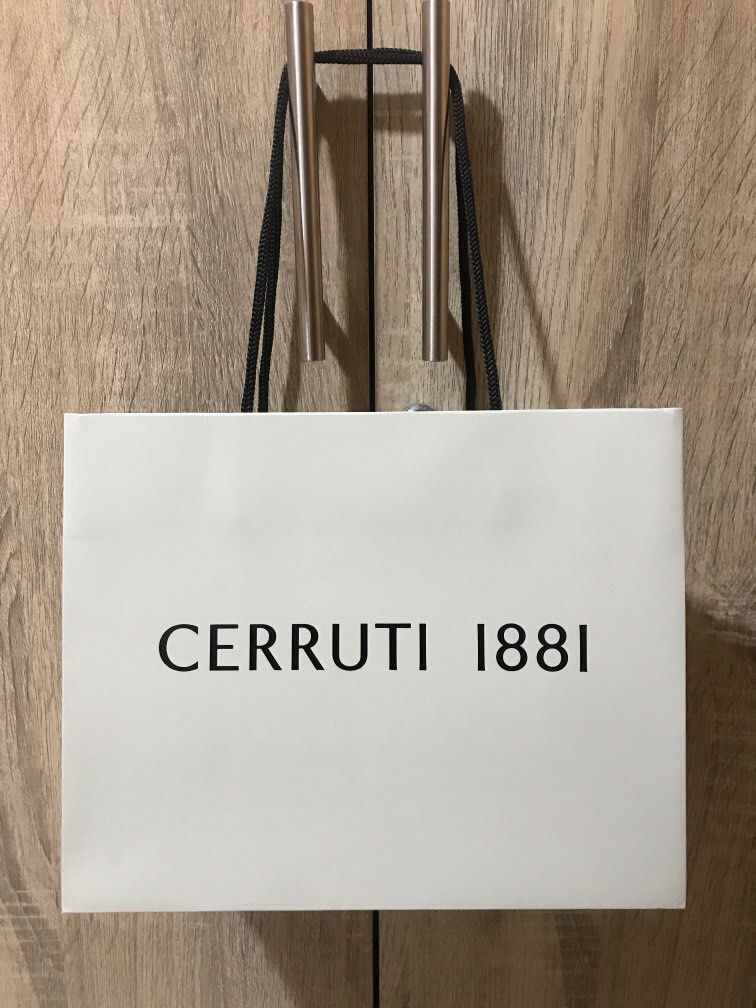 Cerruti Paper Bag (Category: Luxury Bags & Wallets) located in Caloocan City. Submitted by pnkcshmr (Listing ID 1243476526, Image 1). Description: Measurements LxWxH 👉25x12x20 cm.