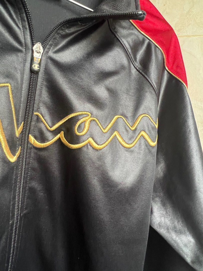 Champion red metallic jacket shop