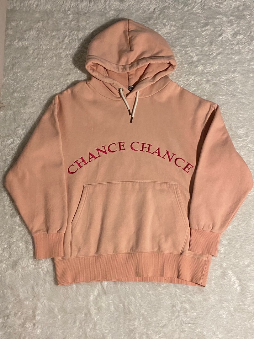 chancechance pink oversized hoodie, Fesyen Wanita, Pakaian Wanita, Atasan di Carousell
