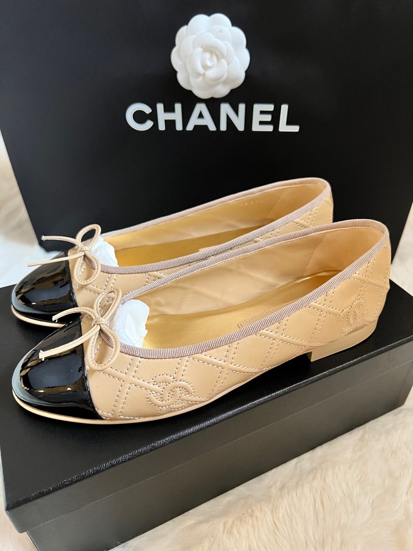 Chanel Ballerina Flats Beige Classic 36.5 24c Luxury Sneakers