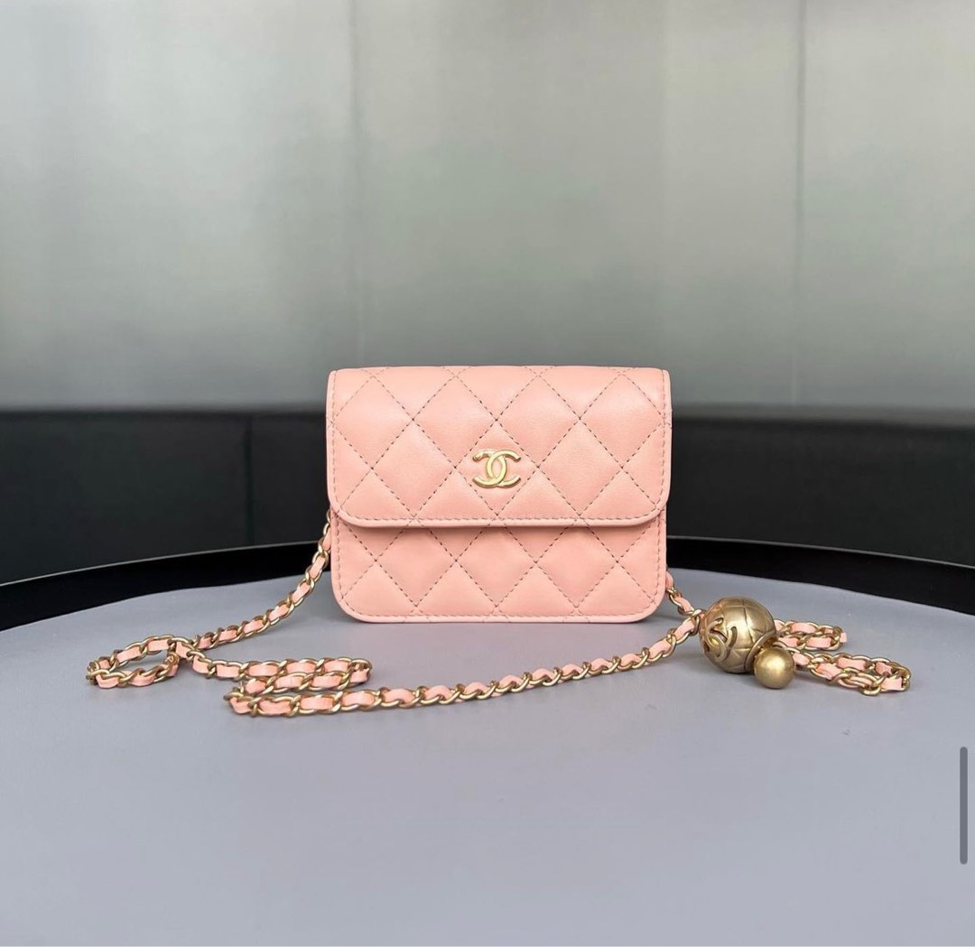Chanel Pink Quilted Lambskin Elegant Chain Mini Belt Bag, myGemma, SG