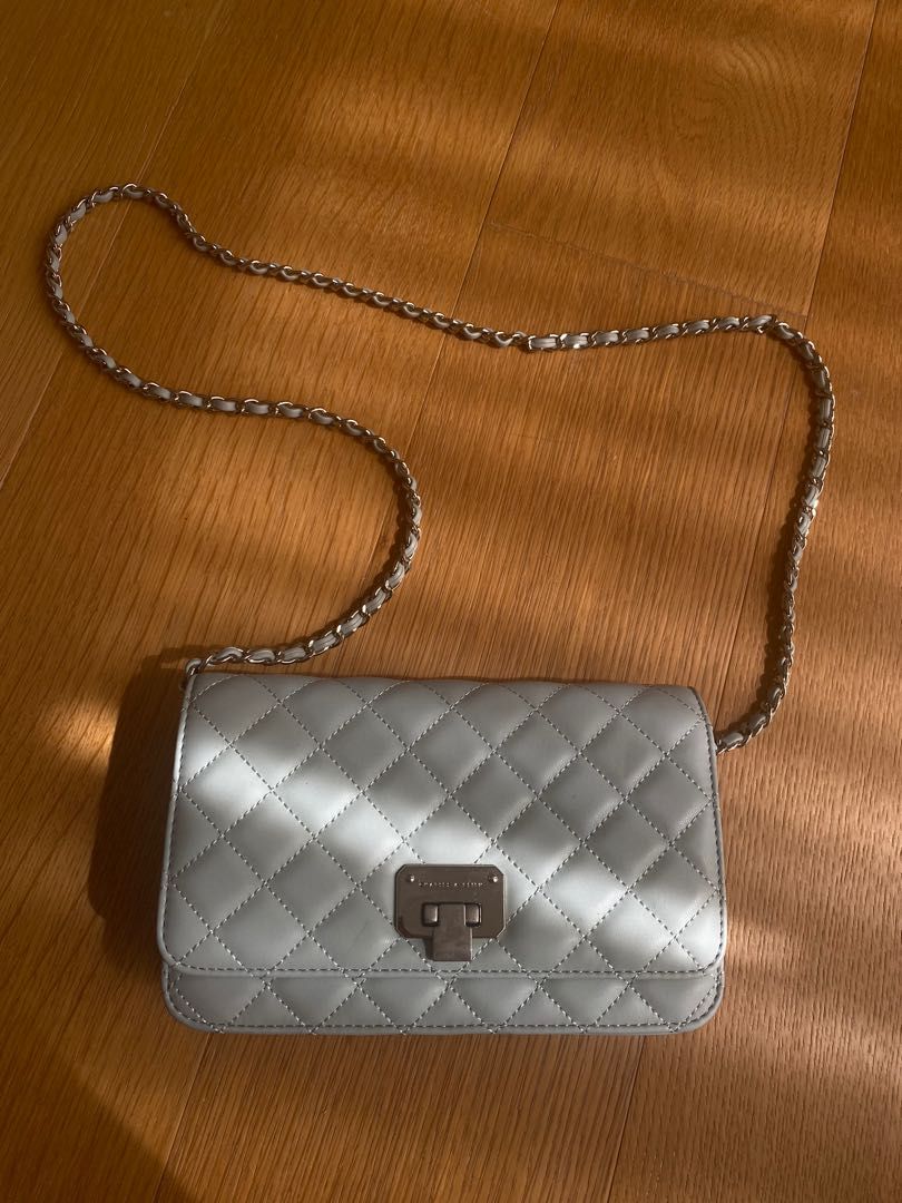 Charles and keith hotsell light blue bag
