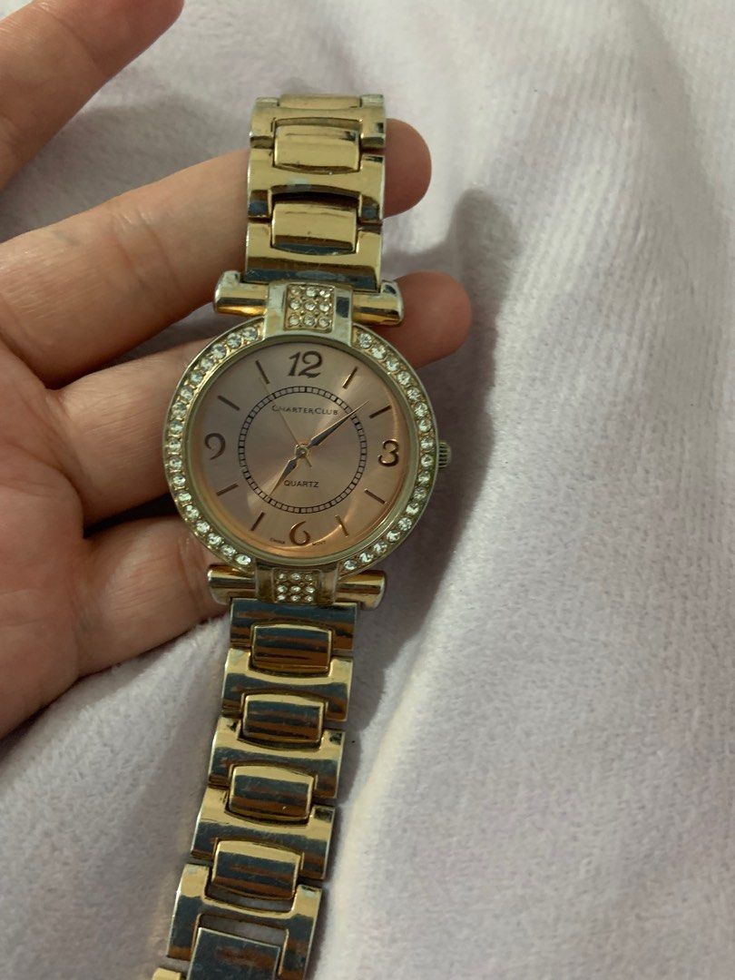 Charter club hotsell rose gold watch