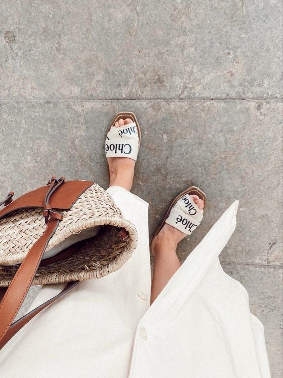 Chloe white woody sandals outlet