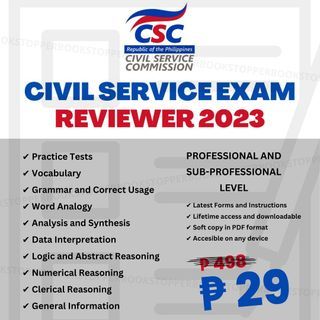 Civil Service Exam Reviewer 2023-2024 - Only for 29 Pesos - Promo Today