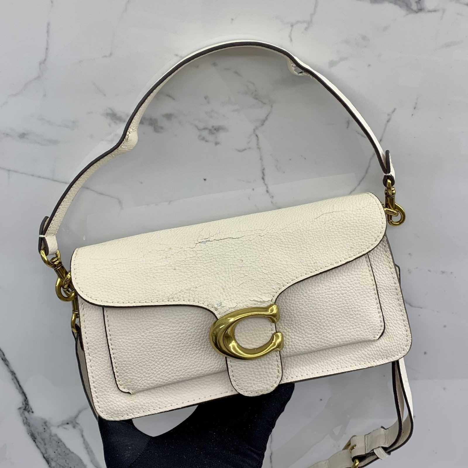 COACH 73995 WHITE LEATHER TABBY SHOULDER BAG 237020328 WE Luxury