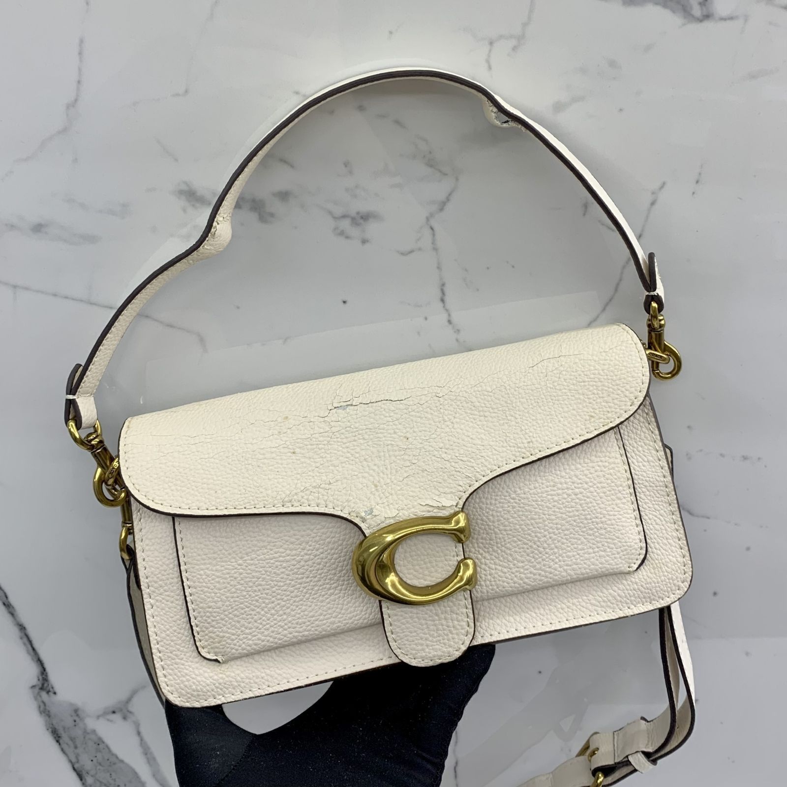 COACH 73995 WHITE LEATHER TABBY SHOULDER BAG 237020328 WE, Luxury, Bags ...
