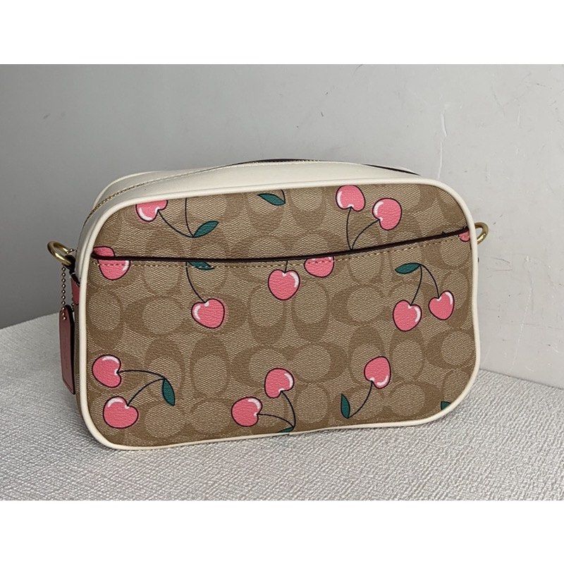 Coach cf423 Jamie Camera Bag In Signature Canvas With Heart Cherry