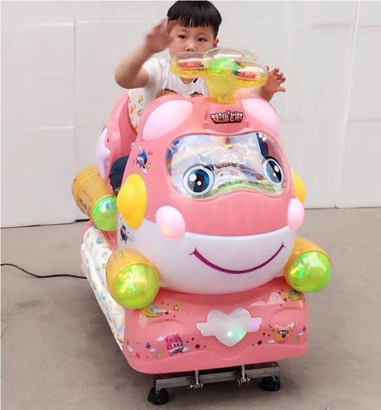 Coin Operated Kiddie Ride On With Seat Super Wings Swing Machine For ...